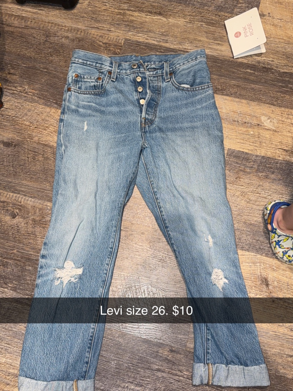 Levi's Women's Light Blue Distressed Boyfriend Jeans